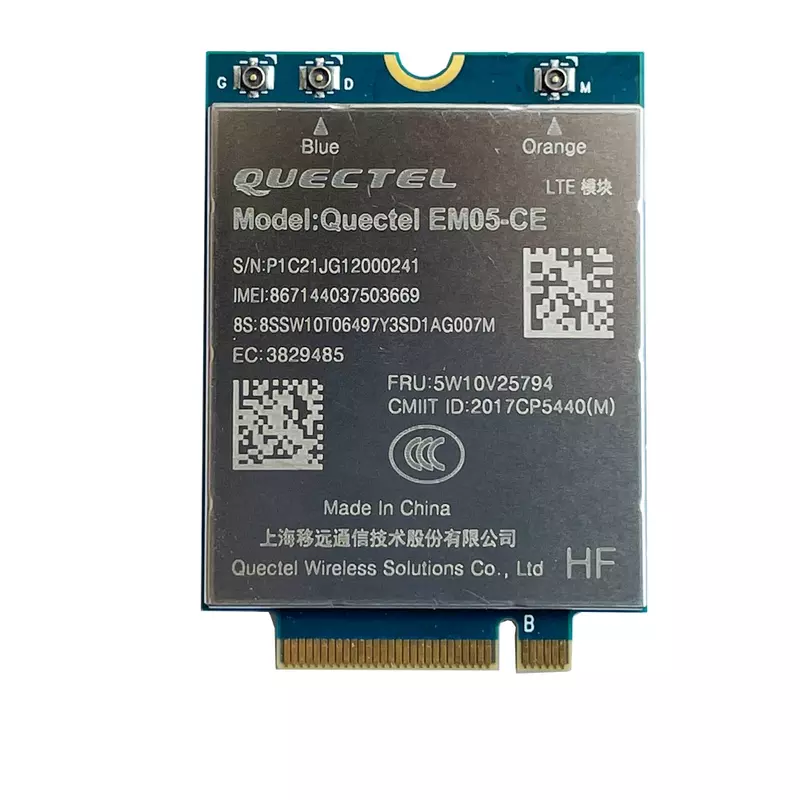 Cartão EM05-CE 4G para laptop, FDD-LTE, TDD-LTE, Cat4, 150Mbps, módulo 4G, FRU, 5W10V25794