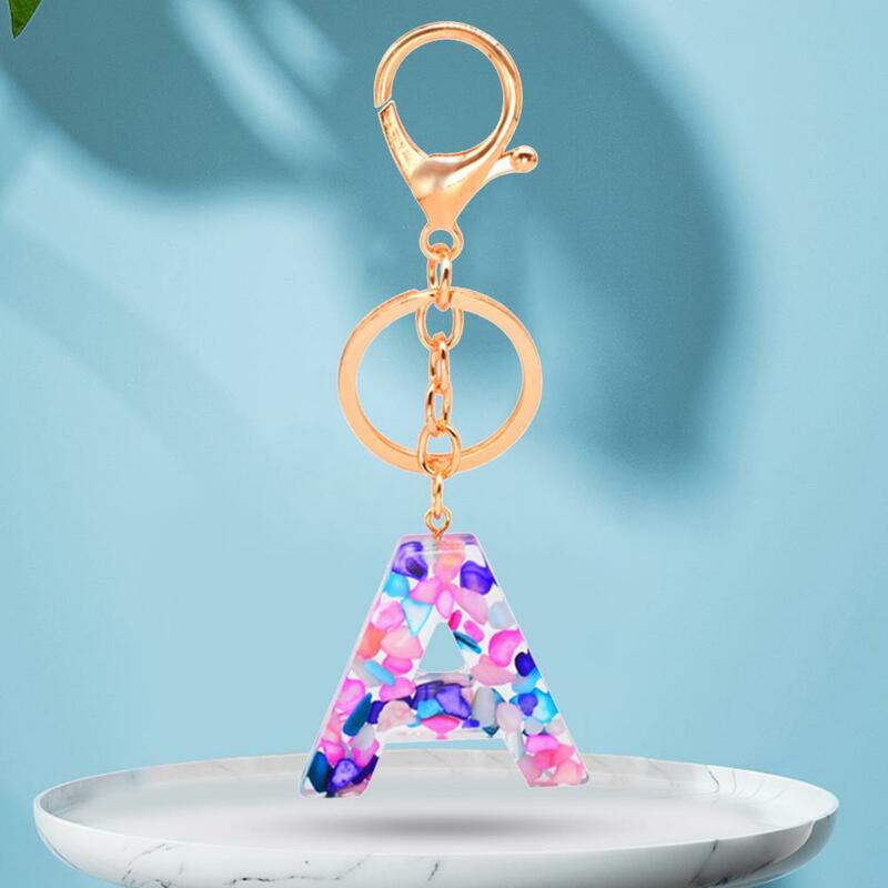 Anti-fade  Great English Letter Pendant Key Ring Translucent Key Pendant Decorative   for Gift