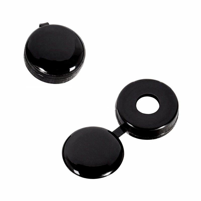 Screw Cap Cup Washer Hinged Cover Black ( Pack Of 50 )