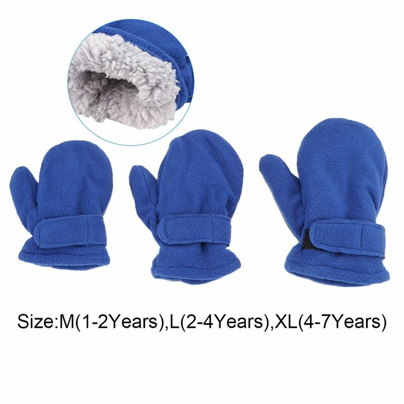 Sarung tangan musim dingin bayi balita 1-7 tahun dengan bulu domba mudah dipakai anak laki-laki perempuan sarung tangan tebal hangat penghangat tangan luar ruangan
