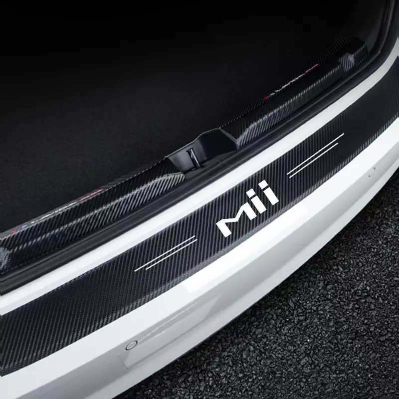 Strisce del pedale della portiera dell'auto in fibra di carbonio per Seat Mii Logo Auto porta anteriore soglia davanzale protettivo posteriore tronco protezione del paraurti adesivi