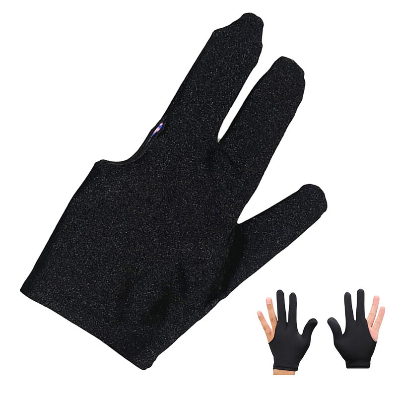 Guantes de billar de tres dedos, accesorio de LICRA para zurdos y diestros, buena elasticidad, absorbente del sudor