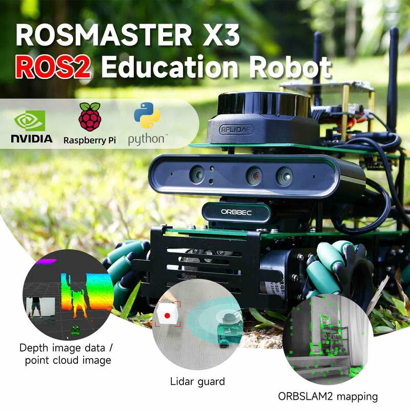 ROSMASTER-Robô Mecanum Roda, Quadro De Liga De Alumínio, Piloto Autopiloto Lidar Mapeamento Para Jetson Nano Orin NX Orin NANO RaspberryPi, X3, ROS2