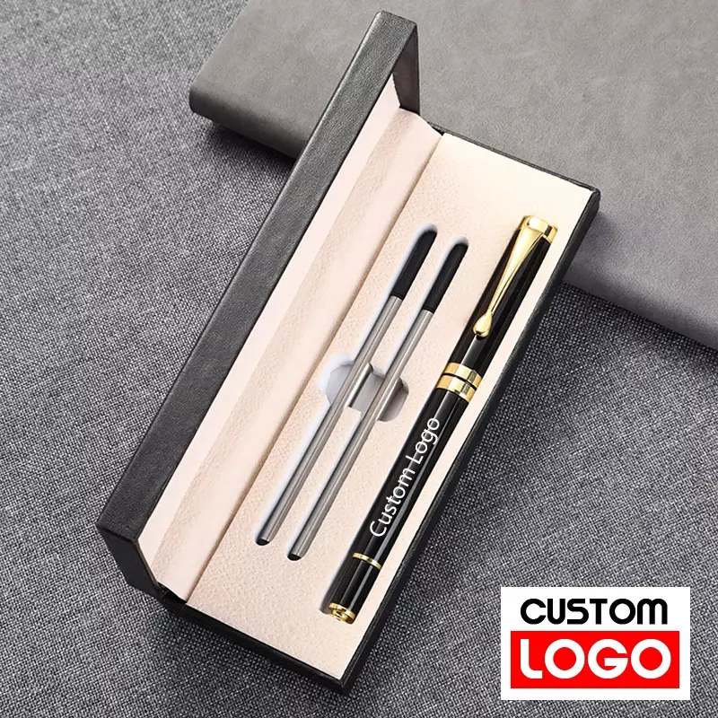 Geschenk Box Verpackung Luxus Metall Kugelschreiber Schule Business Büro Unterschrift Roller Stift Individuelles LOGO Student Schreibwaren