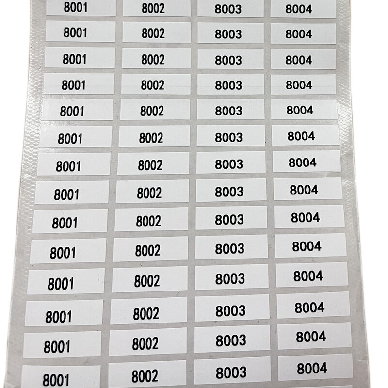 Etiquetas de papel personalizadas de 4 filas, rollo de pegatinas de tablero de cobre en blanco, clasificación amarilla, almacenamiento, distingue pegatinas en blanco