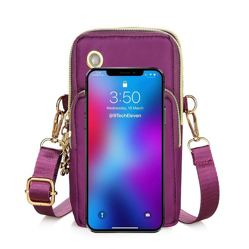 Tas selempang balon ponsel mode baru untuk wanita tas bahu kantung ponsel dengan colokan Headphone dompet 3 lapis 2023