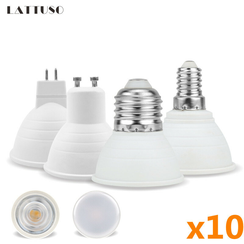 10pcs/lot GU10 MR16 Led Bulb E27 E14 6W AC 220V-240V Beam Angle 24 120 Degree Spotlight For Home Energy Saving Indoor Light Bulb