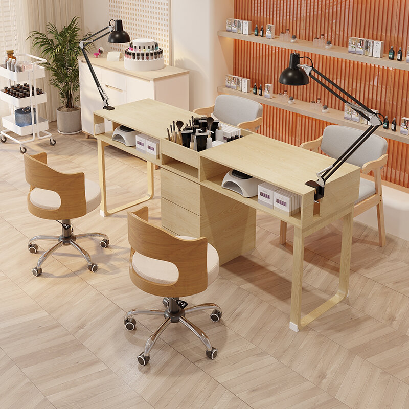 Bureau de rangement pour ongles blanc, table de manucure design esthétique, meubles de manucure modernes