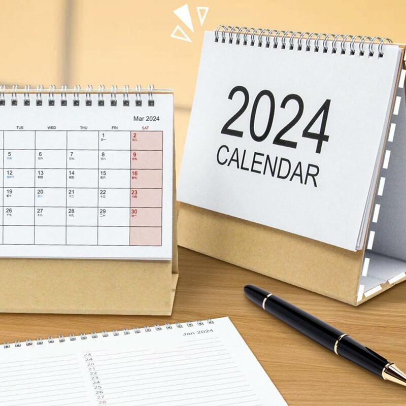 2024 Bureaukalender Mini Stand-Up Flip-Top Design Evenement Dat De Mini-Kalender Van Het Thuisschoolkantoor Markeert