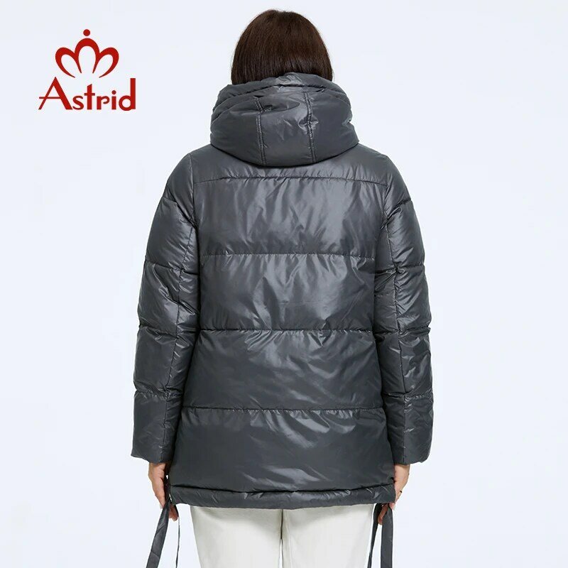 Astrid jaket bertudung untuk wanita, jaket musim dingin 2023 ukuran Plus Bio Down, mantel Parka musim dingin wanita dengan renda terpisah