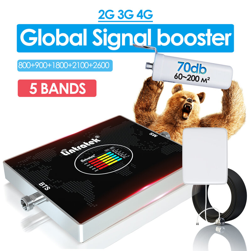 Lintra tek 5-Band-Signal-Repeater 800 900 Mobilfunk verstärker gsm 2100 1800 lte Booster 4-Band 2g 3g 4g Internets ignal amplifier