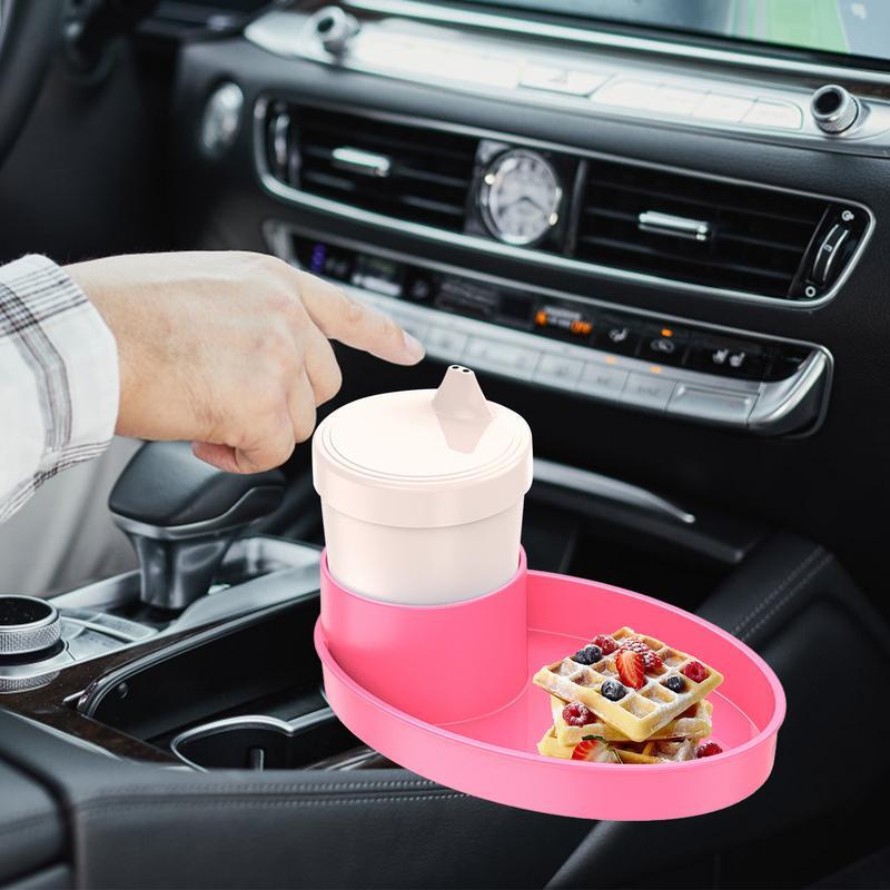 Car Seat Snack Bandeja Cup Holder com Food Bandejas, Bandeja De Armazenamento para Snacks Brinquedos, Acessórios de Viagem, A maioria dos Assentos De Carro