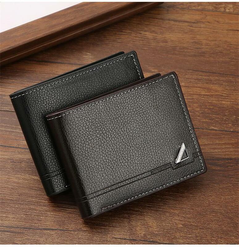 Men's Wallet Business Retro Horizontal Leather Wallet Fashionable Large Capacity Soft Leather Wallet Men Credit ID Card Holder
