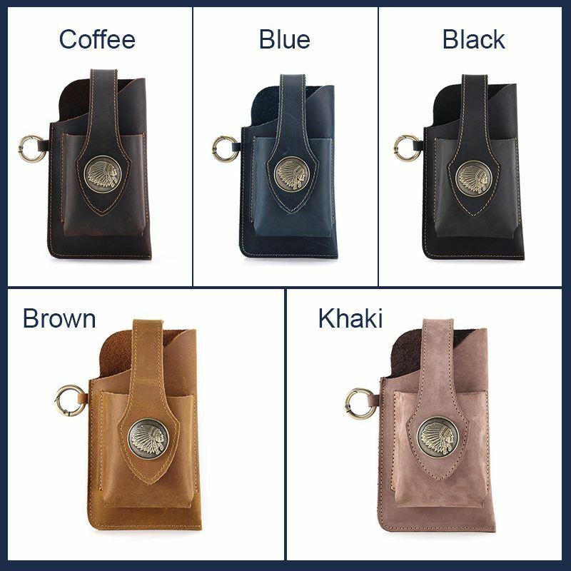 Multifuncional Couro Mobile Phone Bag Holster Mens Belt Bag Phone Pouch Wallet Phone Case para IPhone Samsung Huawei Geral
