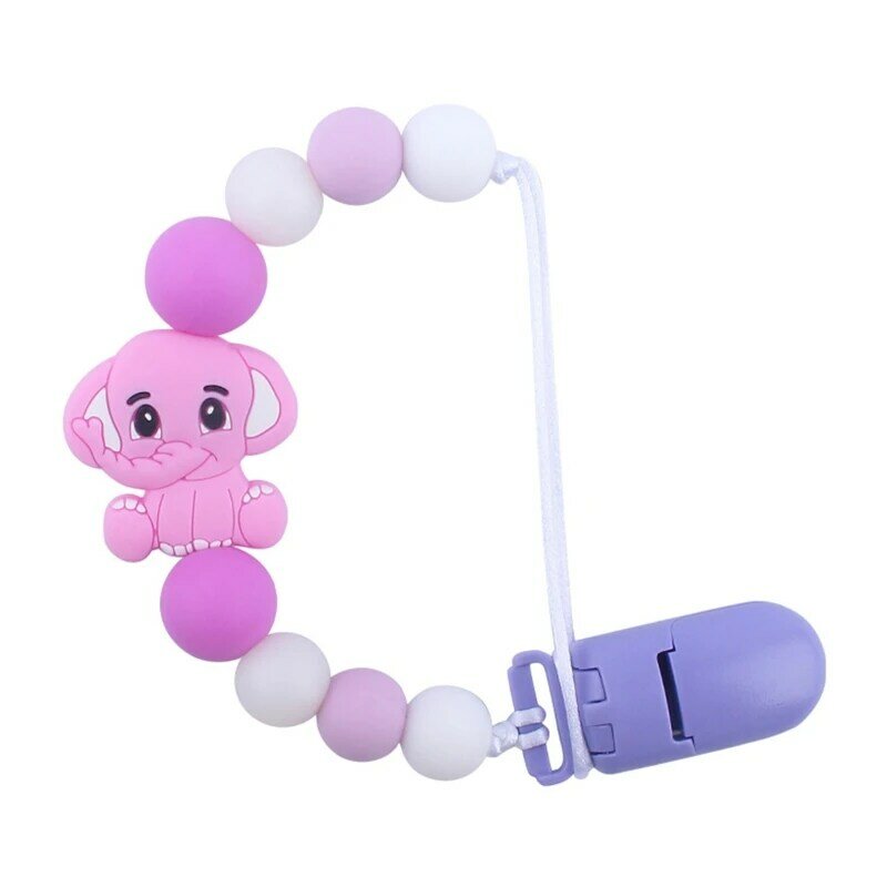 Clip chupete silicona con forma animal para bebés, niñas y niños, chupete para dentición
