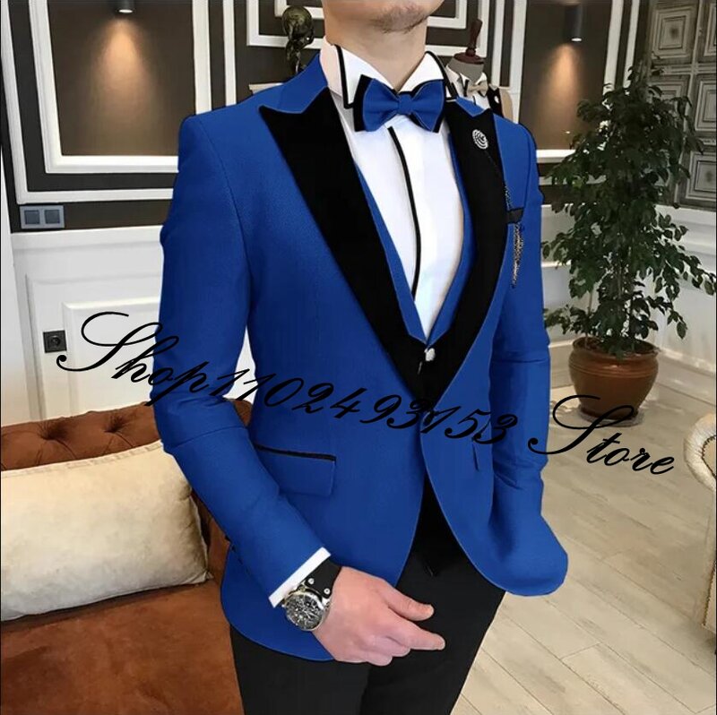 Männer Anzug schöne formale 3 Stück Anzug für Männer Hochzeit Smoking Peak Revers Groom smen Business Prom Blazer Weste Hosen Kostüm Homme