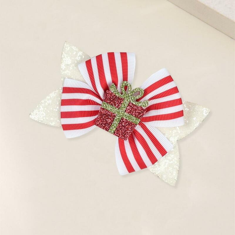 Cartoon Christmas Hair Clip Kids Hairpin Colorful Double Layer Sequin Bow Hair Accessories for Girls Festive Christmas for Kids