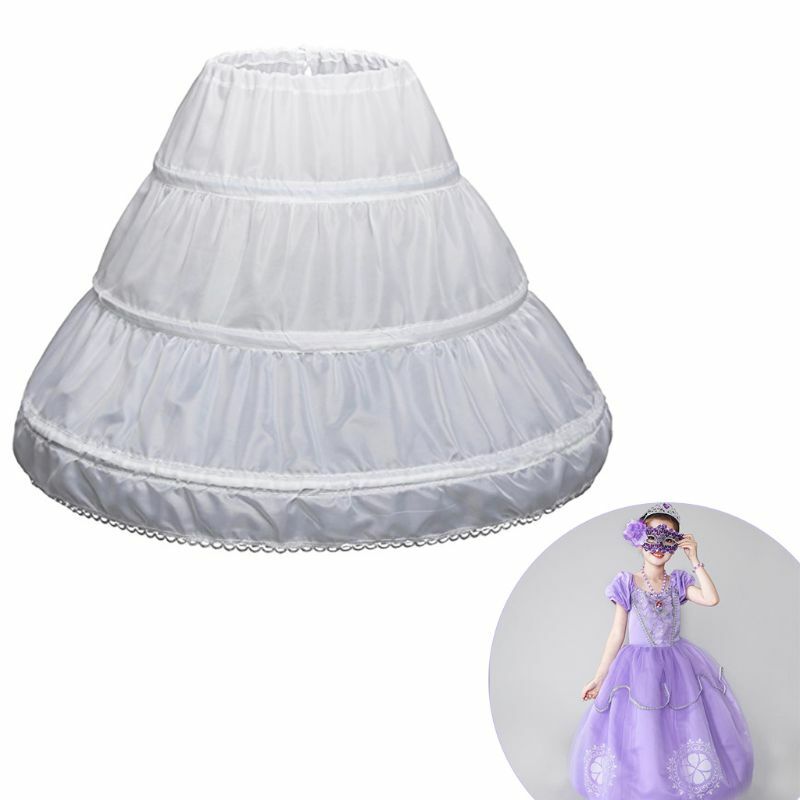 Children Princess Skirt Petticoat Girls Wedding Dress Hoop Skirts Accessories Drawstring Adjustable Waist Lining