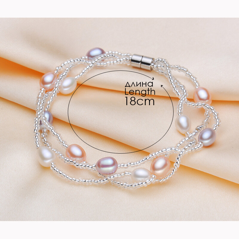 Mode Smart Magnet Armband Frauen, Hochzeit natürliche Süßwasser Perle Armband Femme Schmuck Mädchen Geburtstags geschenk