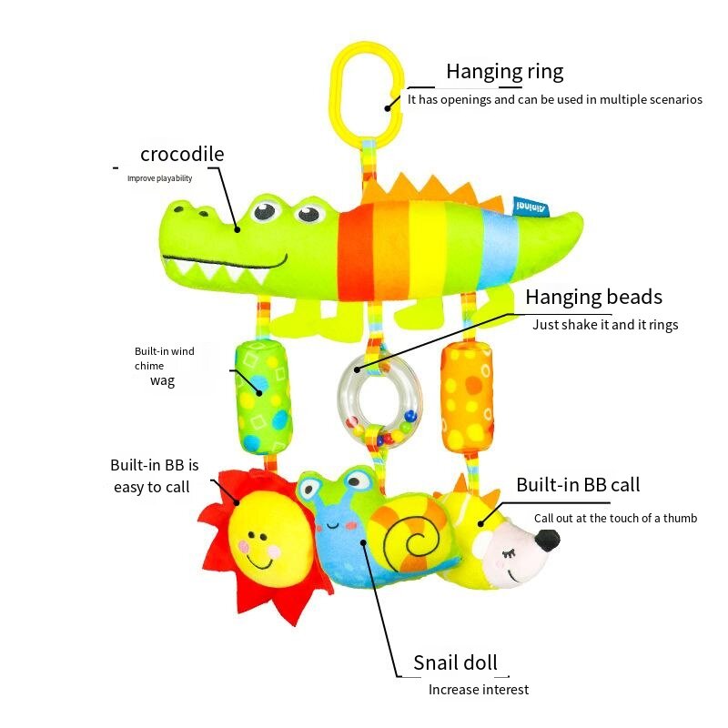 Babys pielzeug für 0 3 6 12 Monate Regenbogen Aktivität Plüsch Tier Kinderwagen hängendes Spielzeug für Baby Autos itz Krippe Reise sensorische Babys pielzeug