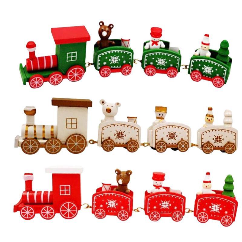 Tren de Navidad de madera para niños, adornos navideños para el hogar, regalos de Año Nuevo, 2022, 2023