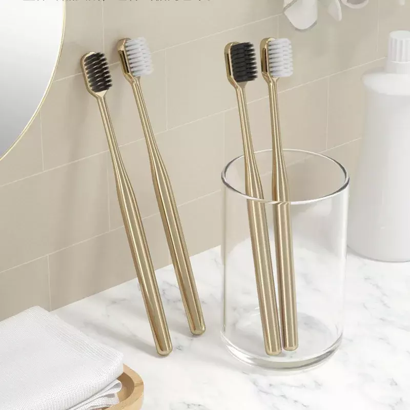 Kingubznis-男性と女性のための豪華なゴールドの歯ブラシ,歯ブラシ,電気メッキ歯科用ブラシ,新ブランド