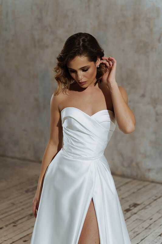 Simple Wedding Dress Side Slit A-Line For Women Customize To Measures Floor Length Elegant Civil Bridal Gowns 2024 Robe De Marie