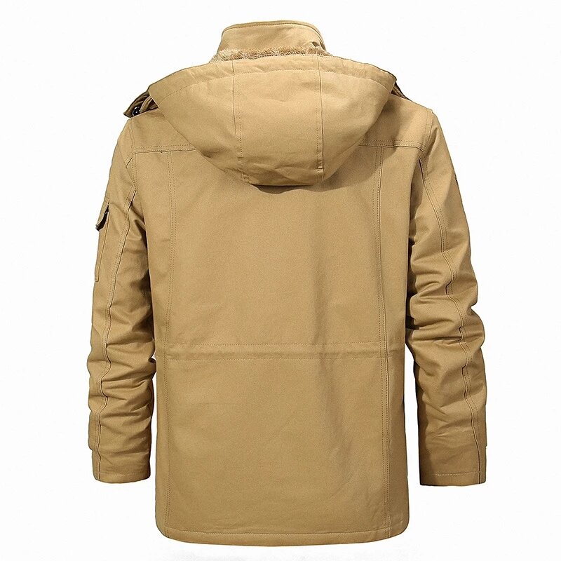 남성용 두꺼운 따뜻한 카고 재킷, 플리스 코튼 파카, 멀티 포켓 캐주얼 전술 육군 후드 재킷, 겨울