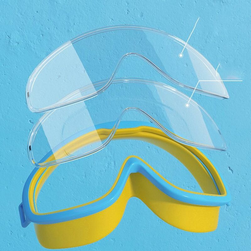 Óculos de natação anti-fog para crianças, óculos de visão ampla com tampões, hd impermeável, ferramentas de natação
