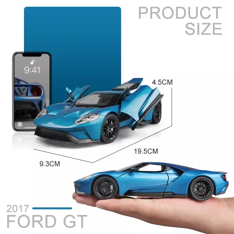 Модель автомобиля WELLY 1:24 2017 Ford GT, модель игрушечного автомобиля из металлического сплава, детская игрушка, подарок, Коллекционная модель, игрушка в подарок, B122