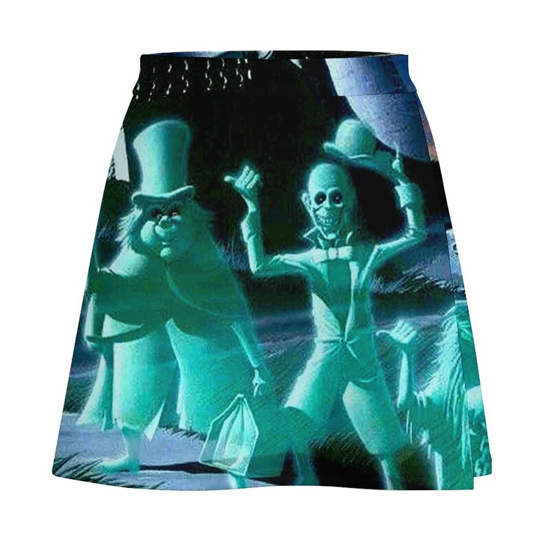 HAUNTED MANSION : Vintage Ghosts Advertising Print Mini Skirt Evening dresses Short women′s skirts