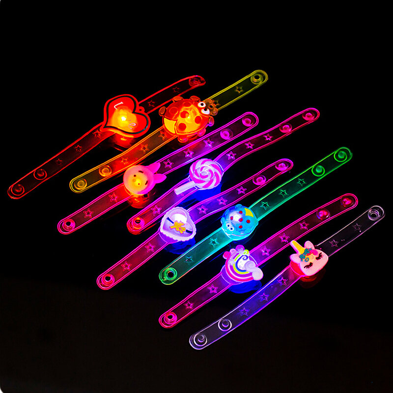 6PC Kids Birthday Party Supplies LED Cartoon Light Up Watch Toys Boys Girls Wedding Guest Souvenirs Christmas Party Gifts Pinata