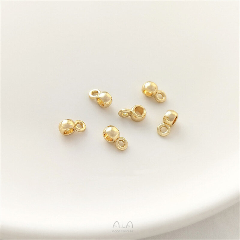 14K złota 4mm kubełkowe koraliki z oddzielonymi koralikami wiszące pierścienie ręcznie wykonane akcesoria wisiorek perła DIY bransoletka materiał jubilerski