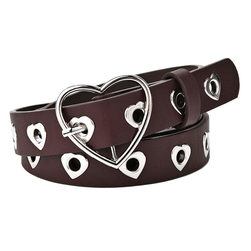 Cinturones con hebilla cuero, cinturón en forma corazón, pretina Punk, cinturón cintura cinturón con