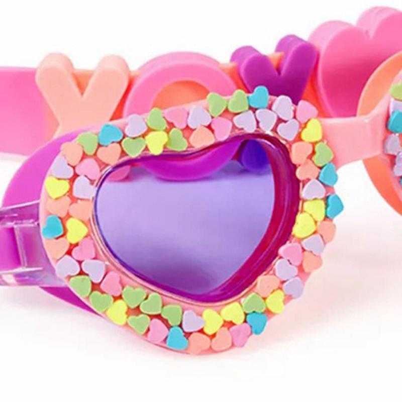 Nuovi occhialini da nuoto per bambini impermeabili a forma di cuore del fumetto occhiali da allenamento per il nuoto a prova di appannamento UV per bambini regali per bambini