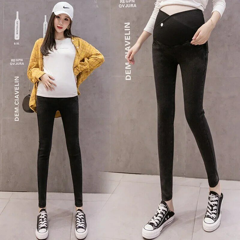 Frauen mit niedriger Taille Umstands jeans Kleidung für schwangere elastische dünne Bleistift füße Schwangerschaft shose Jeans Röhren hose