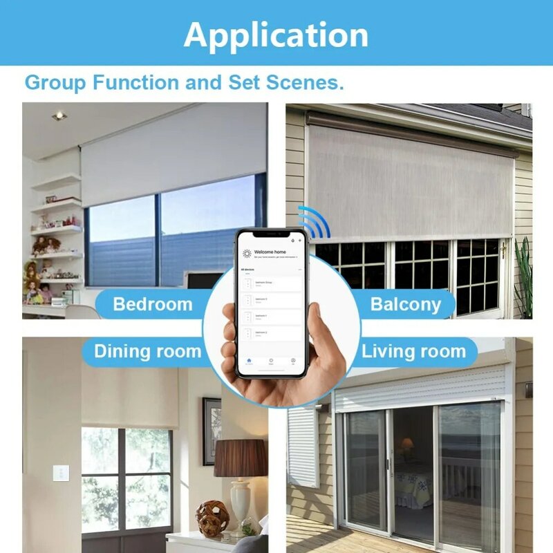 Tuya Kehidupan Cerdas RF Wifi Smart Curtain Tirai Roller Shutter Switch Google Home Alexa Echo Kontrol Suara Smart Home Aplikasi timer