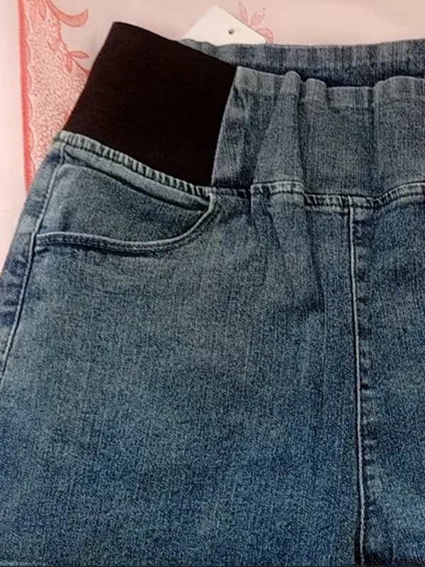 Obcisłe, ciepłe, elastyczne dżinsy z aksamitną podszewką spodnie ołówkowe zimowa, czarna klasyczna ocieplane pluszem jeansy Slim odzież na śnieg Vaquero