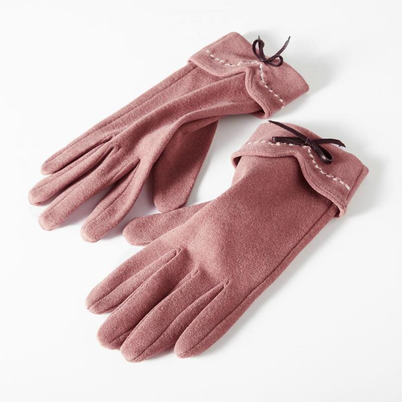 Guanti da ciclismo 1 paio di guanti da ciclismo invernali all'aperto in tessuto morbido con nodo a fiocco per l'uso quotidiano