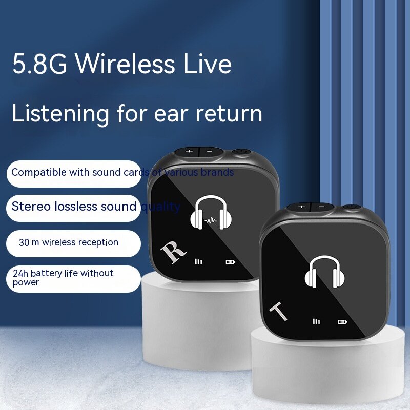 Auricolare Bluetooth 5.8g trasmissione in diretta scheda audio Standby Super lunga monitoraggio Ear Back monitoraggio Wireless professionale