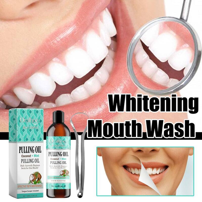 歯のホワイトニング,口腔衛生,新鮮な息,口腔学のためのココナッツミントオイル