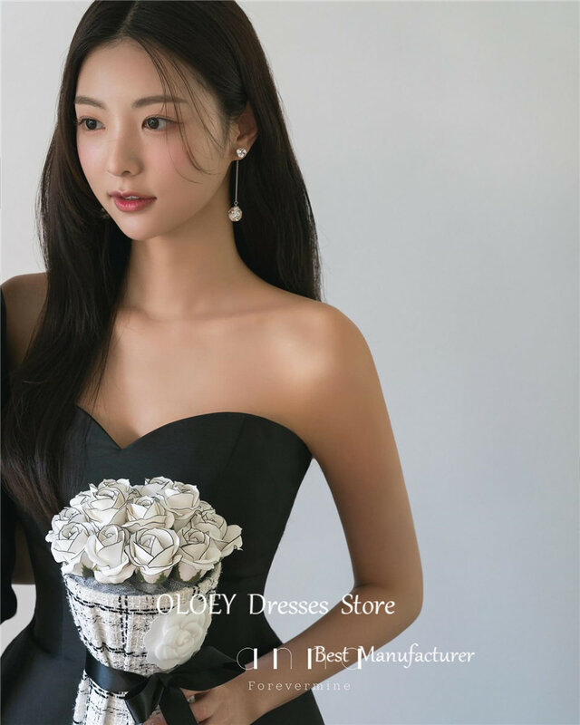 OLOEY Simple A Line Satin Korea Wedding Photoo shoot Dress Sweetheart lunghezza del pavimento abito da sera abiti da festa formali lunghi