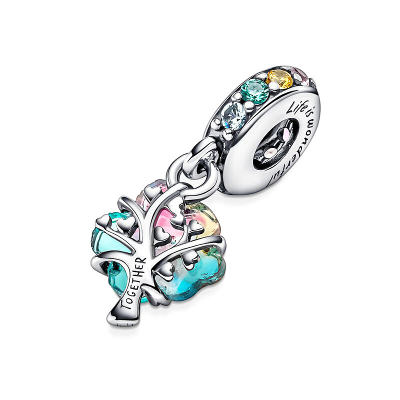 Colgante de Plata de Ley 925 con forma de mariposa, abalorio con forma de flor rizada, compatible con pulsera Pandora, joyería artesanal, novedad