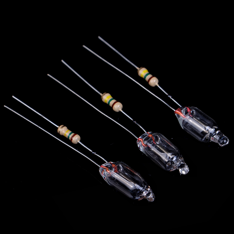 20pcs Neon Indicator Lamps With Resistance Connected To  220V 6*16 mm Neon Glow Lamp Mains Indicator DIY Crafts