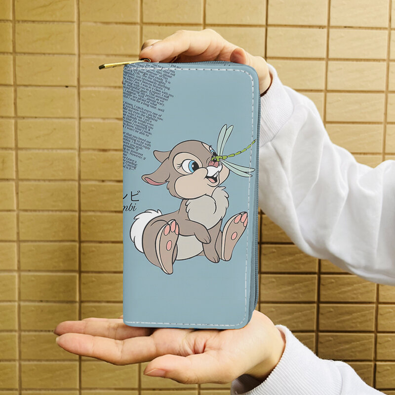 Disney Thumper Rabbit Bambi W5999 Anime teczki portfel kreskówka zamek błyskawiczny portmonetka casualowe portmonetki pudełko na karty torebka prezent