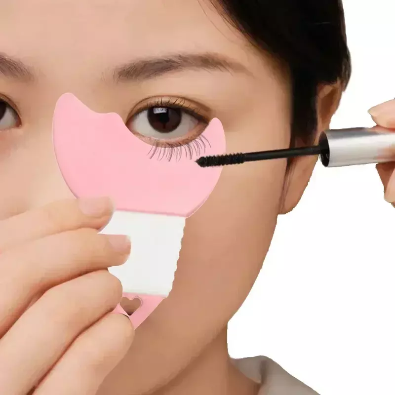 1Pcs Multi-functional Eye Makeup Aid Template Silicone Eyelash Baffle Eyeliner Makeup Helper Resusable Silicone Eyeliner Tool