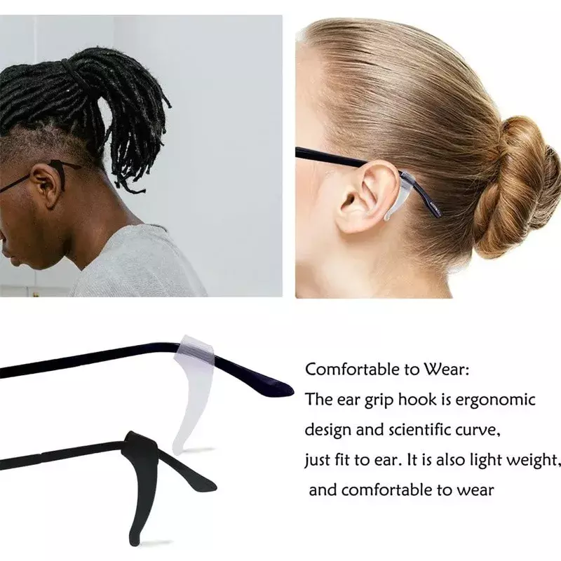 2/40pcs Silicone Ear Hook Anti-slip Glasses Leg Ear Sleeve Bracket Fastener Sunglasses Accessories Grip Anti-fall Eyewear Holder
