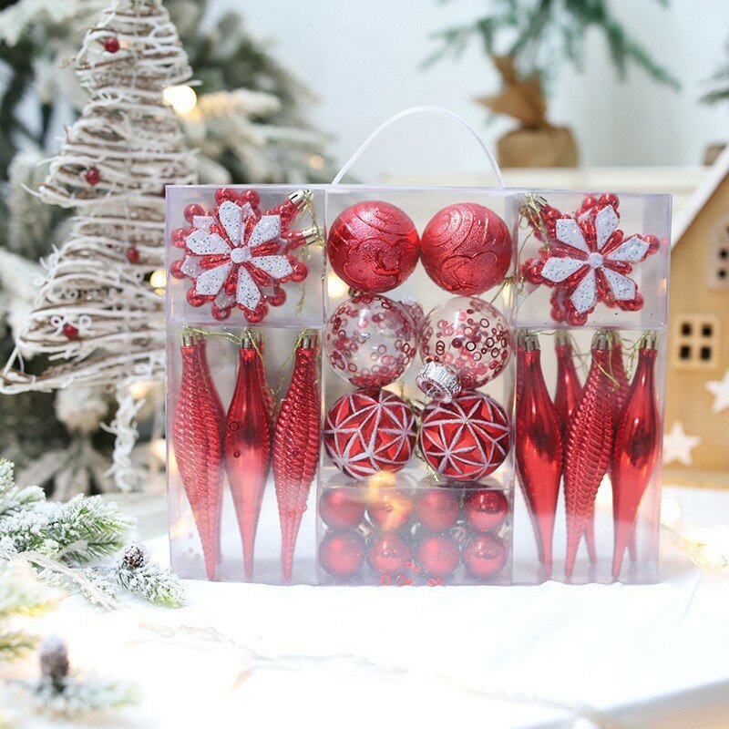 40 Stuks Kerst Nieuwe Speciaal Gevormde Gegalvaniseerde Bal Kerstbal Sneeuwvlok Opknoping Ornamenten Festival Creatieve Decoraties
