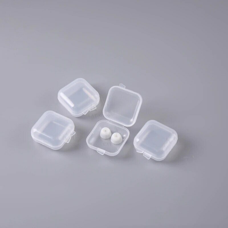 Mallette de rangement portable en plastique transparent, boîte à pilules multifonctionnelle, bijoux, bouchons d'oreille, petite boîte de rangement solaire, 5-50 pièces