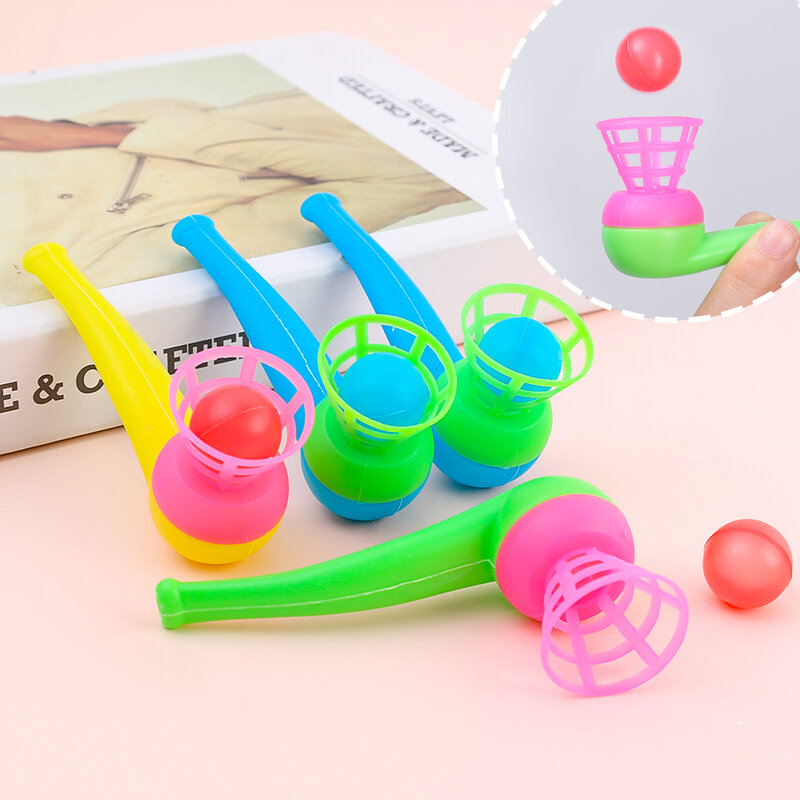 2/4/8Pcs Plastic Pipe Blowing Ball Toys For Kids Outdoor Sports Games Balance Training Learning Toys Children Funny Gifts